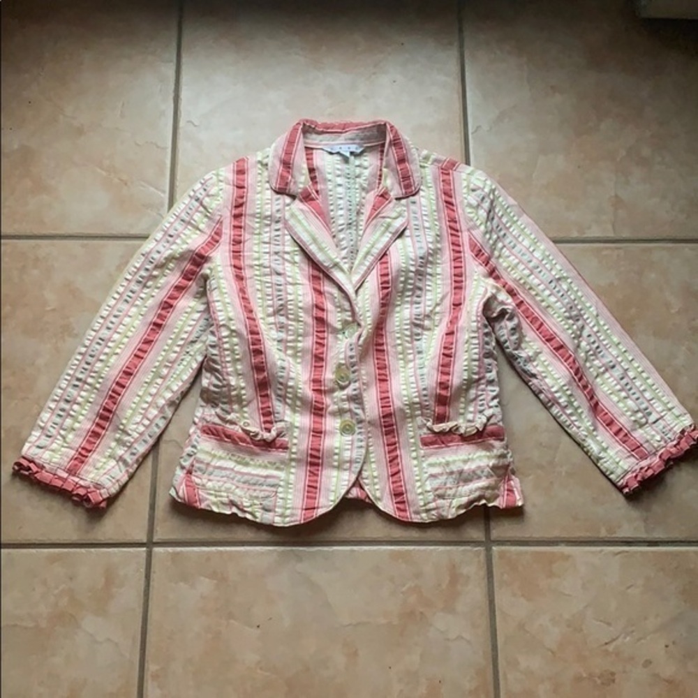 CAbi Pink and Cream Striped Blazer - Picture 1 of 7
